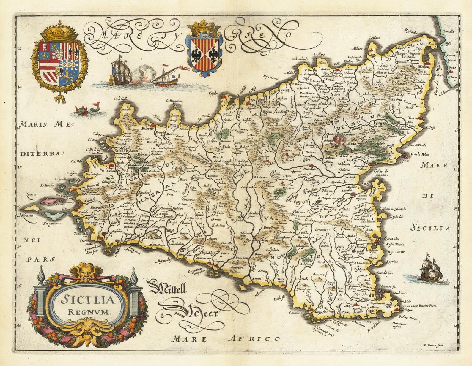 Ancient Map of Sicily 1640 Very Rare Fine Reproduction - Etsy Ireland