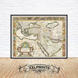 Ottoman Empire Map Print: 1626 Antique Middle East, Fine Art Reproduction