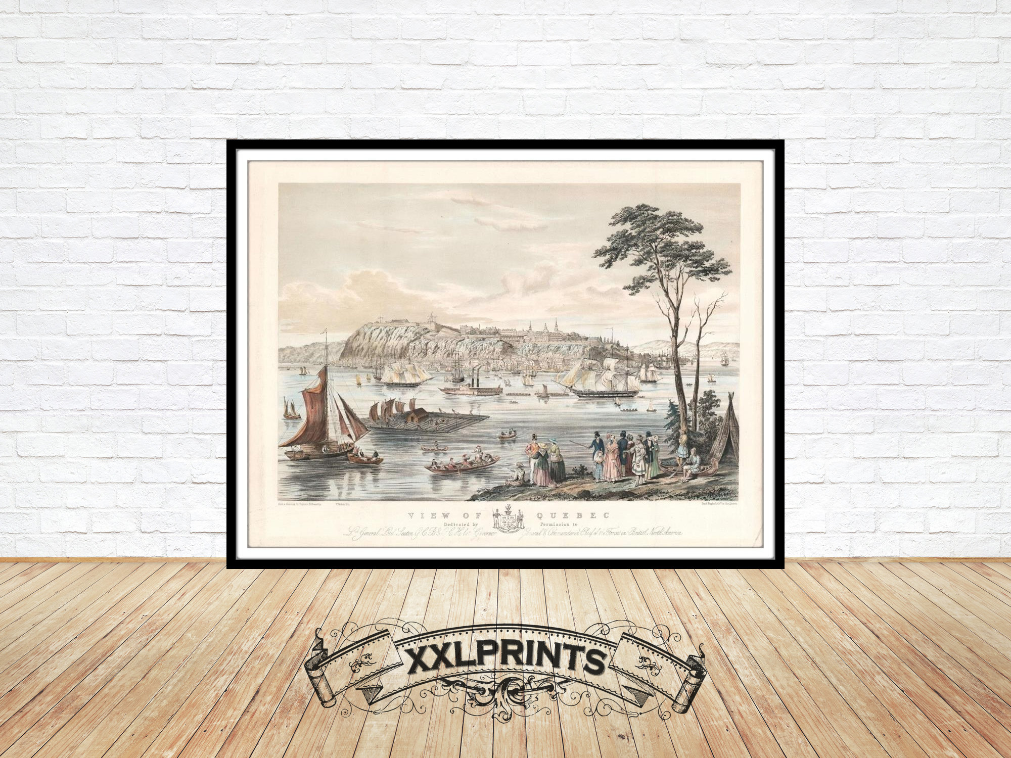 Old view of Quebec and St. John Railway, 1898, very rare, fine reproduction, large map, fine selling art print, oversize map print