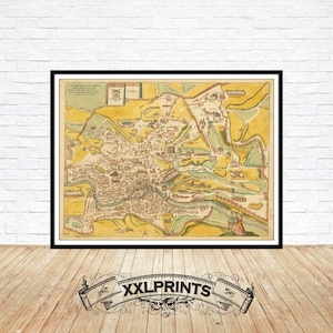 Ancient Rome Map Print: 1575 Reproduction, Fine Art, Oversize