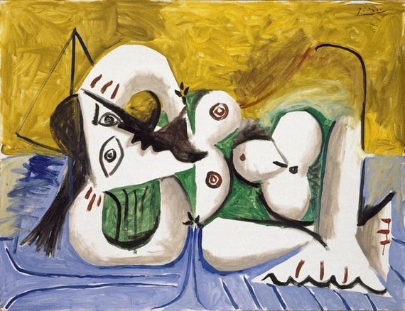 ピカソの版画：青いソファの女、1944年、美術複製 - Etsy 日本