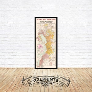 Alte Landkarte von Cote des Blancs, Champagne-Weinberge, Frankreich, 1944, Weinkarte, Feine Reproduktion, große Karte, Fine Art Print, Kunstdruck, Karte