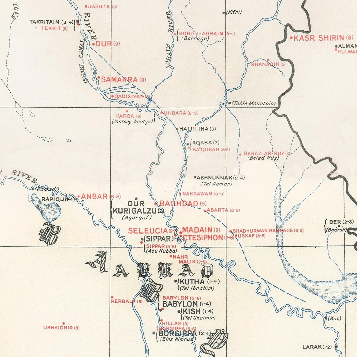 Old Map of the Ancient Sites of Iraq 1929 Rarefine - Etsy