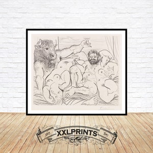 Picasso Minotaur Print: Bacchic Scene, 1933 Fine Art Reproduction