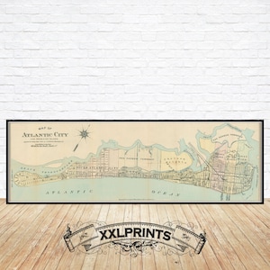 Impression d&#39;une carte d&#39;Atlantic City : 1902 Absecon Island, New Jersey
