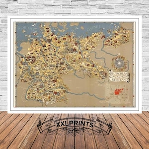 Alte Landkarte von Deutschland, 1935, Urlaubskarte, seltene, feine Reproduktion, große Karte, Fine Art Druck, antikes Dekor, Oversize-Karte