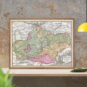 Ancient very rare map of Transylvania, 1716, antique Romanian map, antique decor, fine reproduction, vintage decor,fine art print