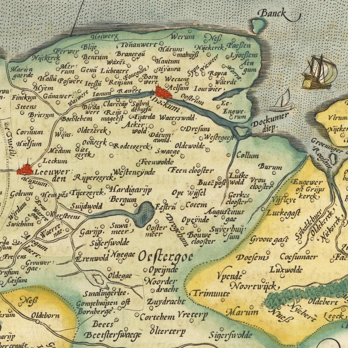 Old Map of Friesland 1573 Very Rare Map Ancient Frisia Etsy