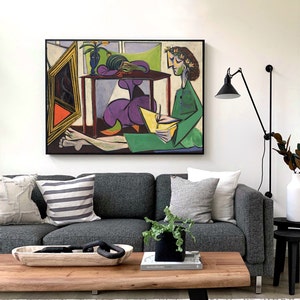 Pablo Picasso, Interior with a girl drawing, 1935, fine reproduction, fine art print