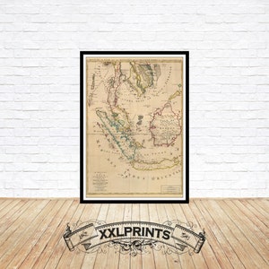 Antique Siam Map: 1708 Thailand, Indonesia, Malaya Fine Art Print