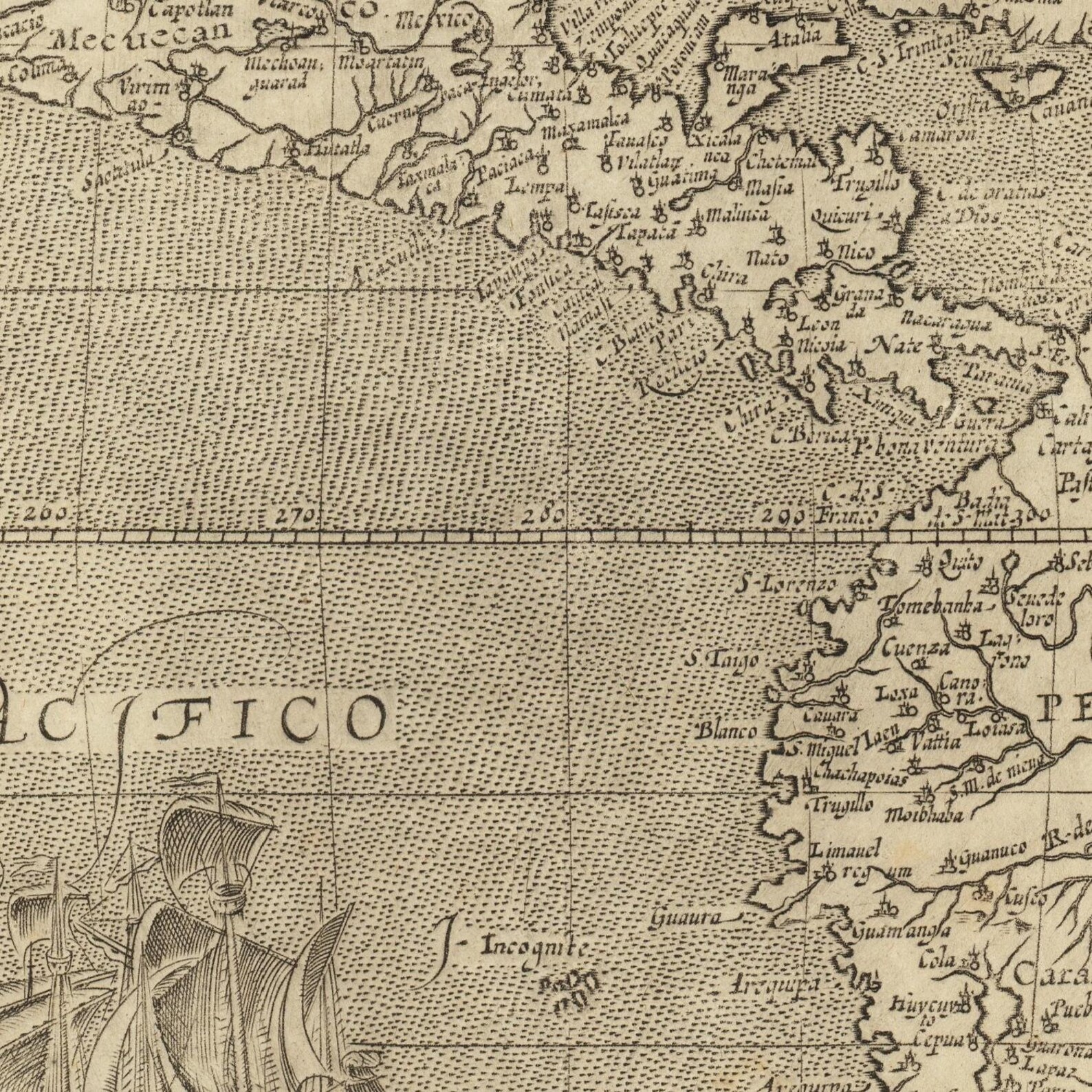 Ancient Map of America 1600 Extremely Rare Map Fine | Etsy