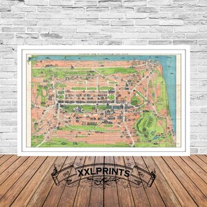 Ancienne carte d'Édimbourg et de Leith, Écosse, carte du XIXe siècle, carte très rare, belle reproduction, grande carte, décor antique, impression de carte surdimensionnée