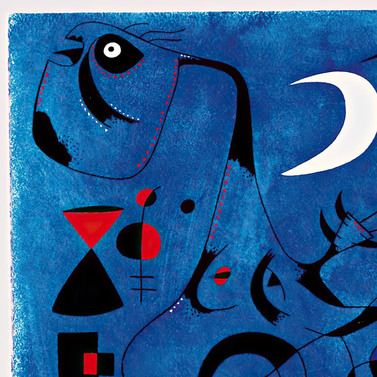 ジョアン・ミロ、PEOPLE AT NIGHT、希少画集画、新品額装付 ジョアン・ミロ スマイヤー(リプロダクション/複製画) 夜の女達