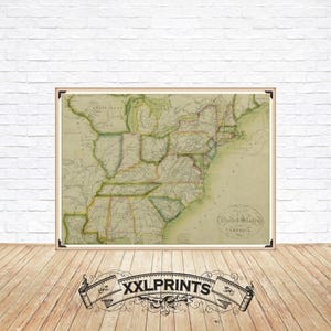 Antique East Coast Map: United States Fine Art Giclée Print