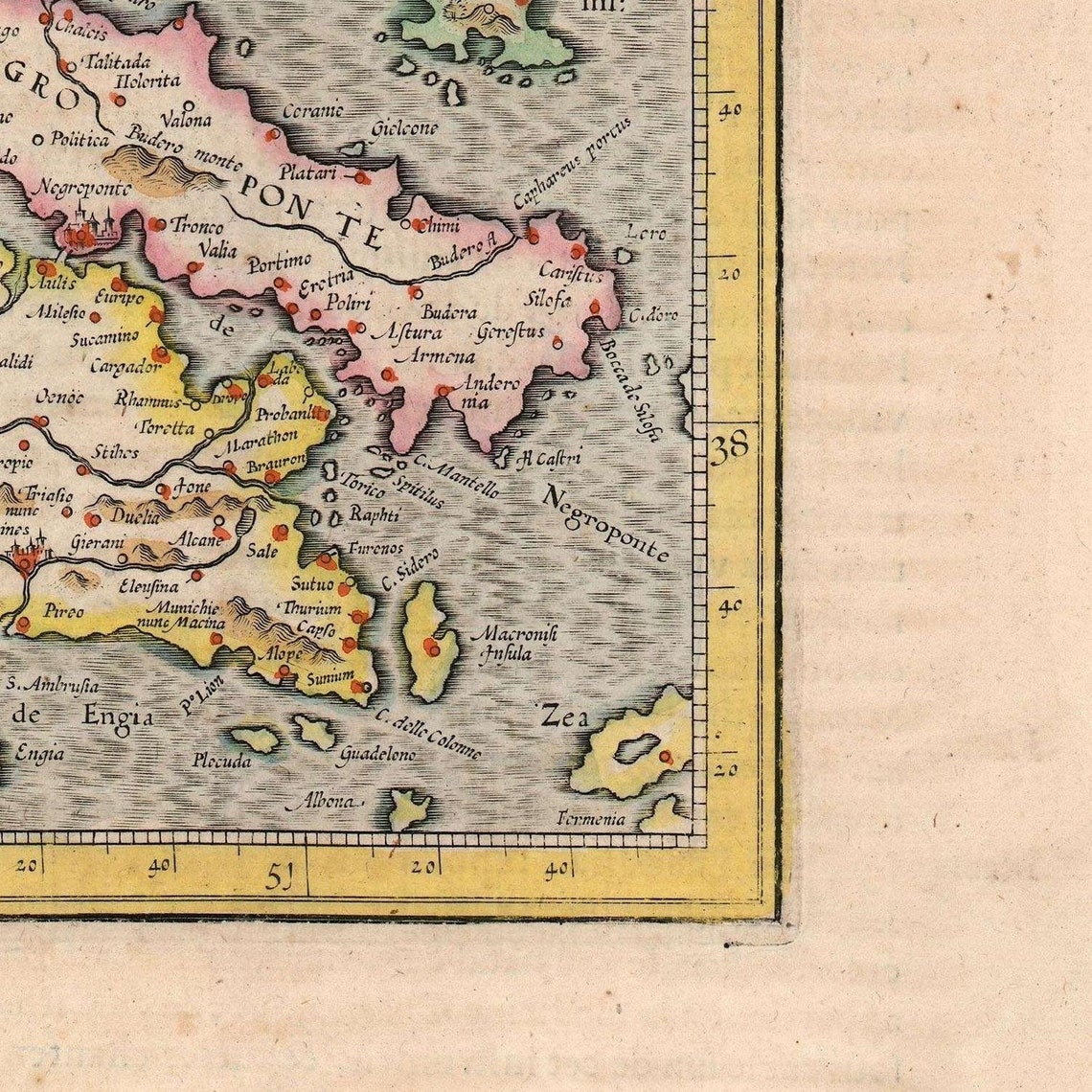 Old Map of Macedonia and Achaia 1613 Rare Map Ancient Fine - Etsy