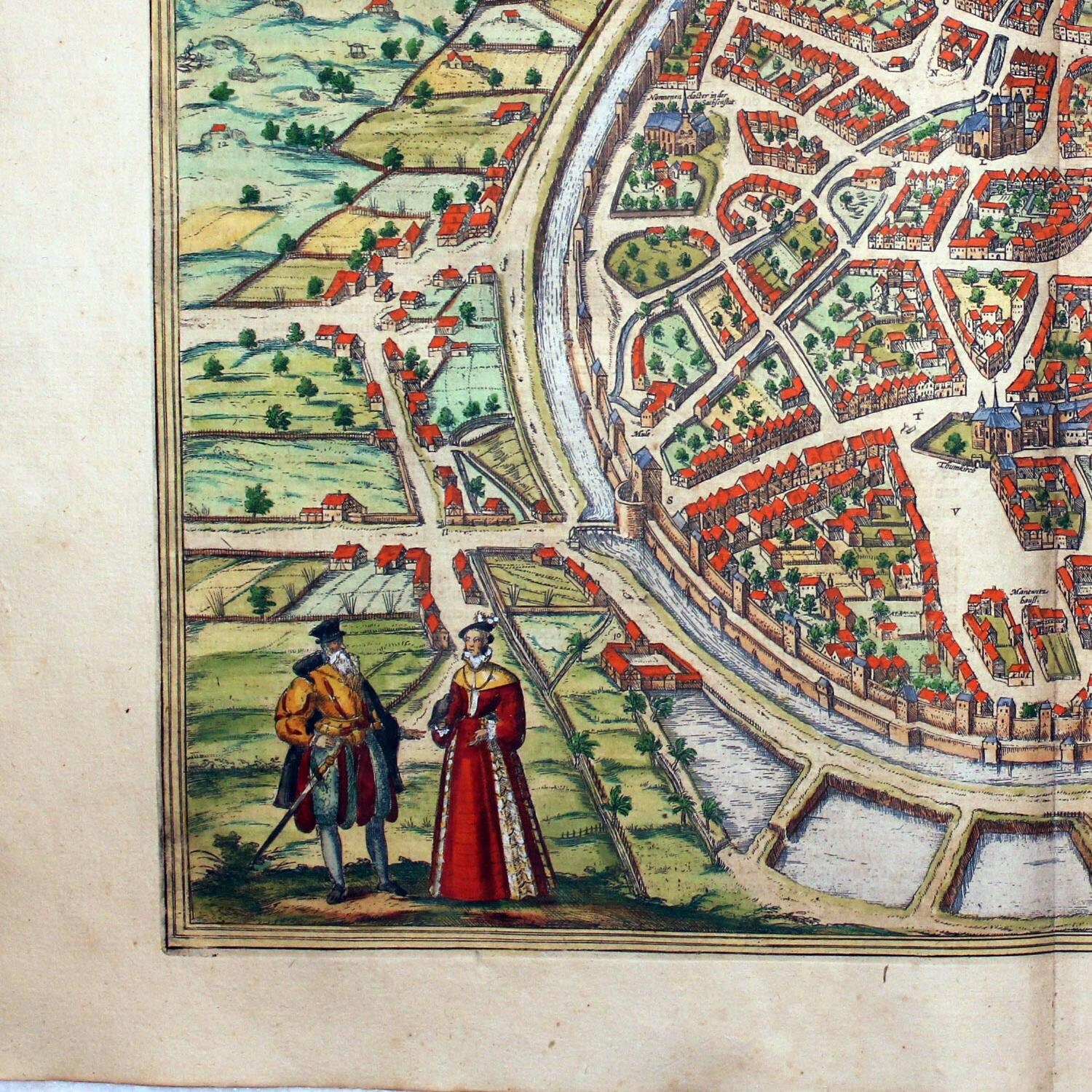 Ancient map of Freiburg 1600 rare map old fine | Etsy