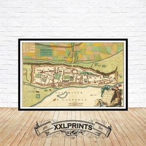 Carte ancienne de la ville et des fortifications de Montréal, 1759, carte rare, ancienne, belle reproduction, grande carte, impression d'art, impression de carte surdimensionnée
