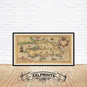 Hispaniola Map Print: 1619 Antique Greater Antilles Reproduction