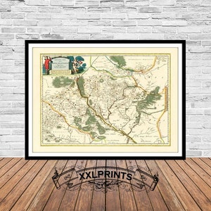 Ancienne carte de l'Ukraine, 1660, carte extrêmement rare, carte ancienne, belle reproduction, grande carte, impression d'art, décor antique, impression de carte surdimensionnée