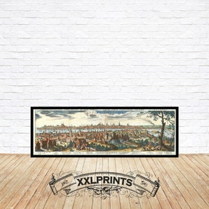 Istanbul Map Print: 1650 Antique Constantinopolis View, Fine Art Reproduction