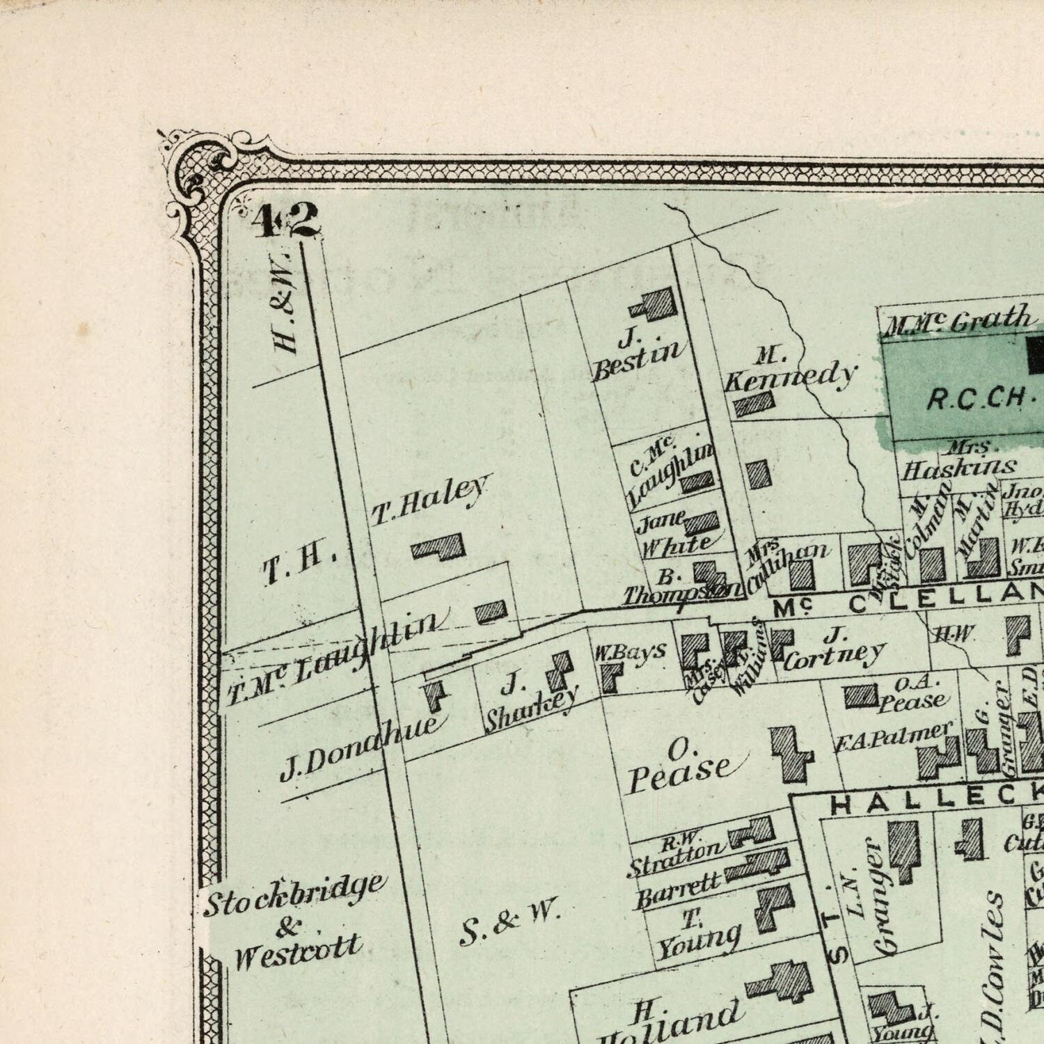 Old map of Amherst Hampshire County Massachusetts 1873 | Etsy