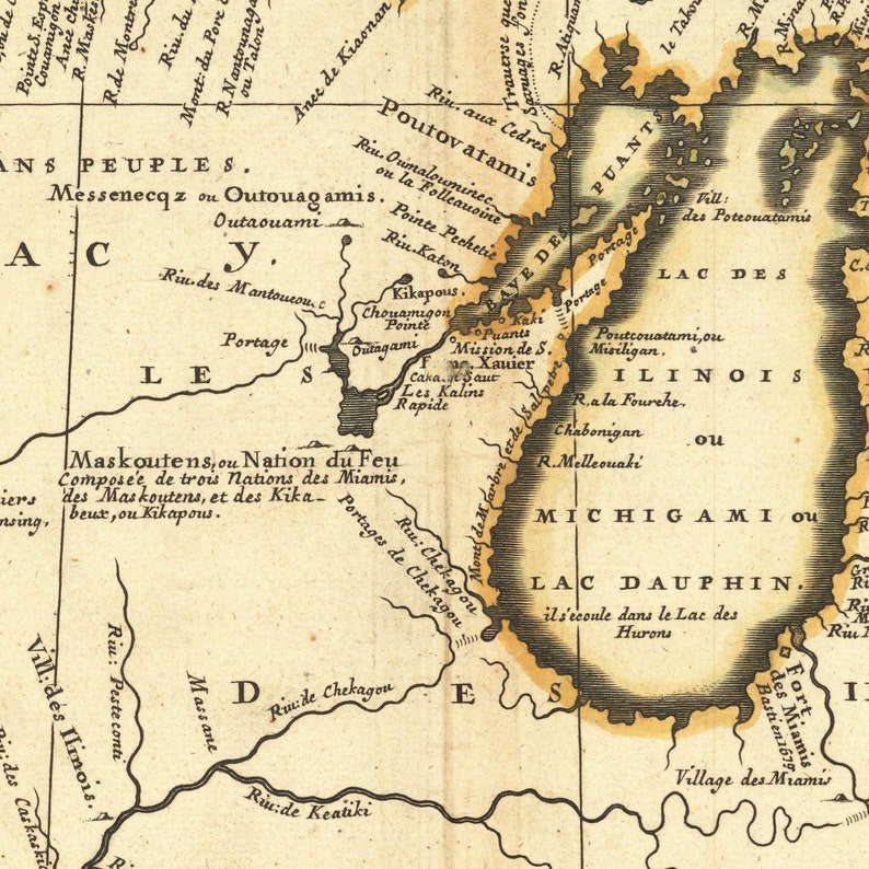 Old Map of Canada 1690 Very Rare Map Antique Fine Etsy