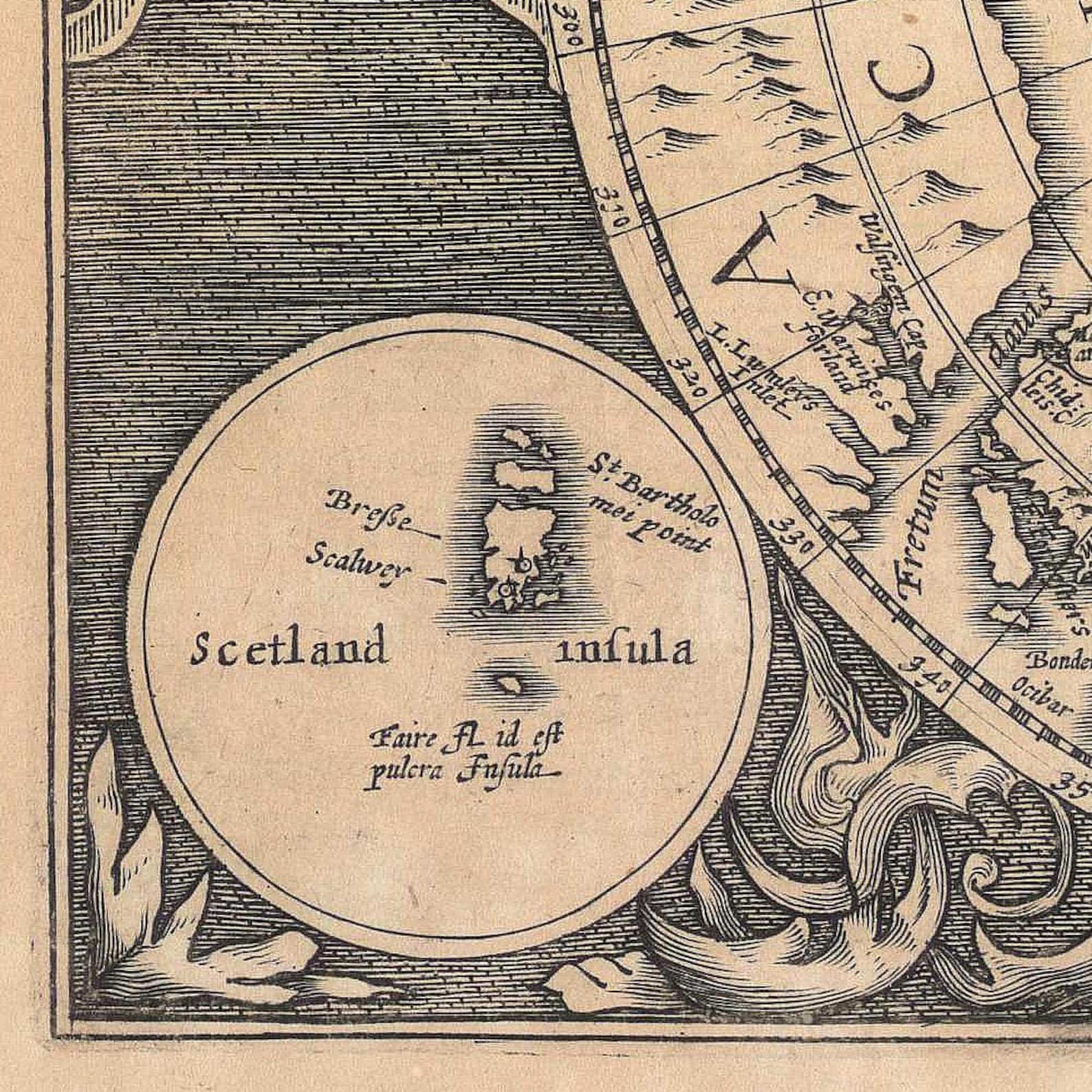 Ancient Map of the North Pole, 1630, Rare Map, Old, Fine Reproduction