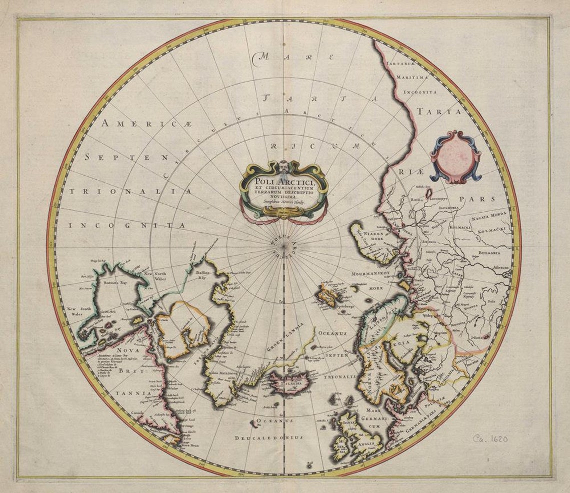 Ancient Map of North Pole 1636 Rare Map Fine Reproduction - Etsy