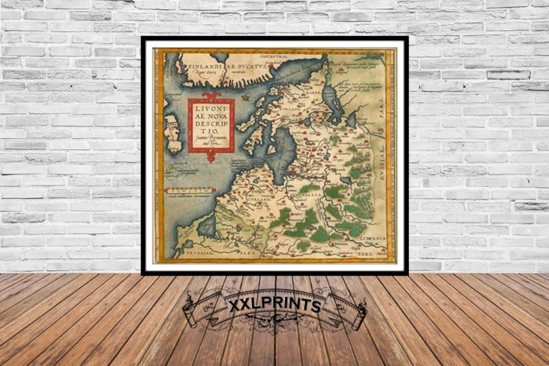 Ancient Map of Livonia 1584: Fine Art Giclée Print - Etsy