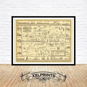 Virginia City Map Print: 19th Century Pictorial Fine Art Reproduction