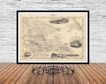 Old map of Polynesia, Pacific Ocean Islands , 1851, antique map, fine reproduction,large map,fine art print,antique decor,oversize map print