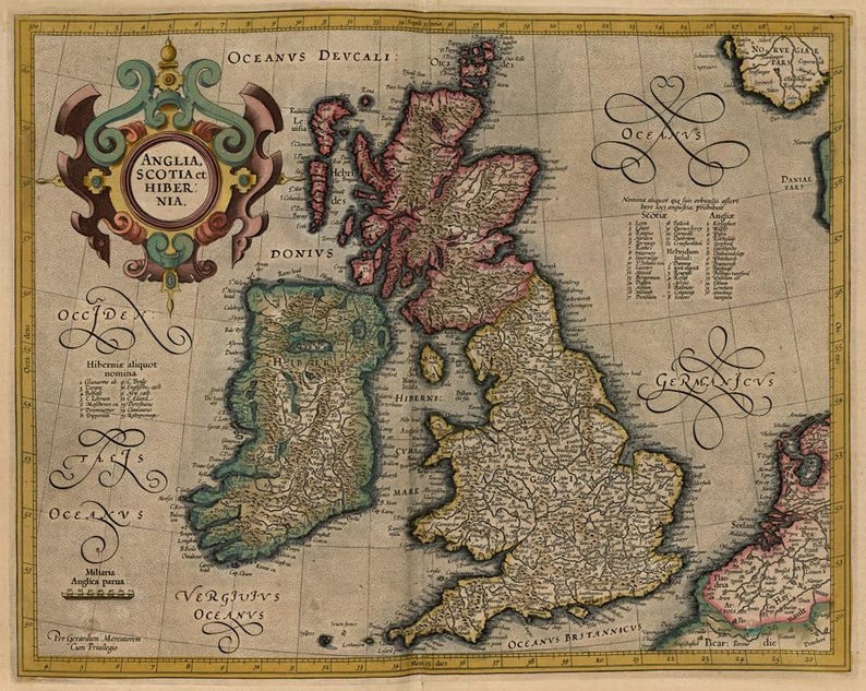 Antique Map of England and Scotland 1623 Very Rare Fine | Etsy