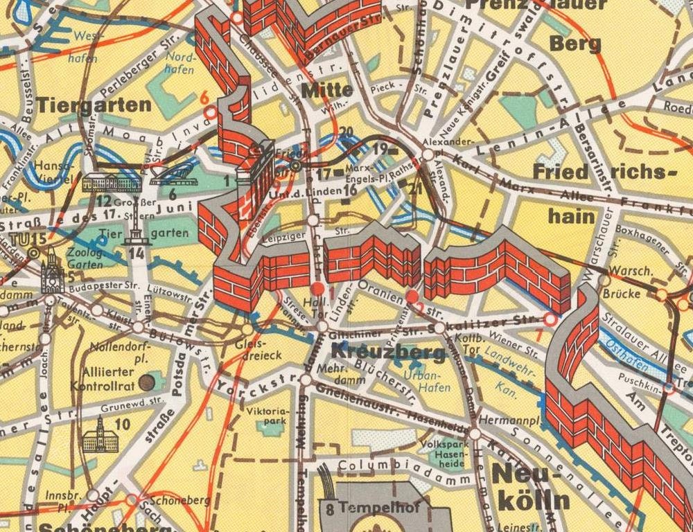Alte Karte von Berlin 1963 feine Reproduktion Oversize - Etsy.de