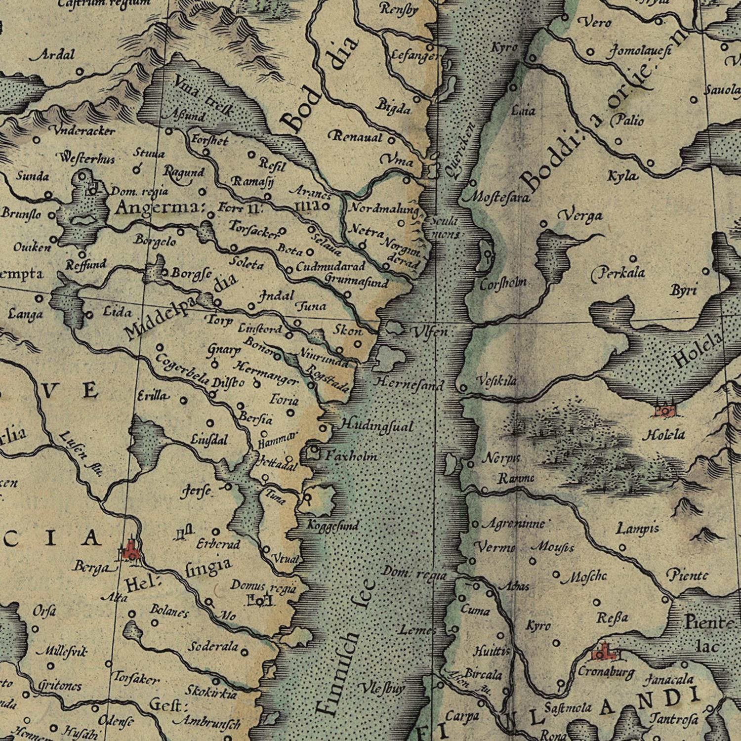 Ancient Map of Sweden and Norway 1660 Rare Map Beautiful Etsy