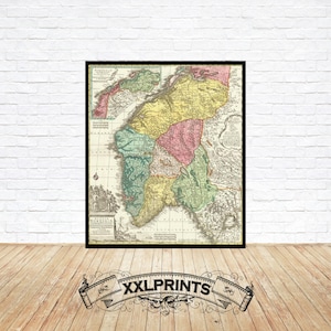 Antique Norway Map Print: 1760 Fine Art Reproduction