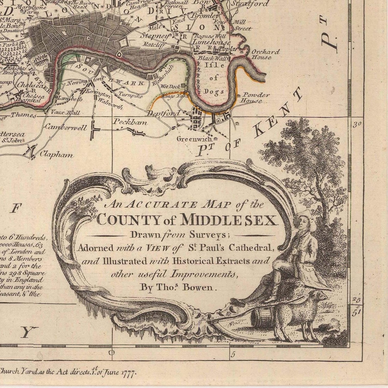 Old Map of Middlesex 1777 Rare Map Antique Map United Etsy