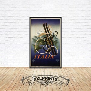 Antiguo cartel publicitario de Italia, reproducción fina, impresión de bellas artes