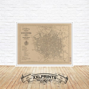 Bologna Map Print: 1865 Antique City Plan, Fine Art Reproduction