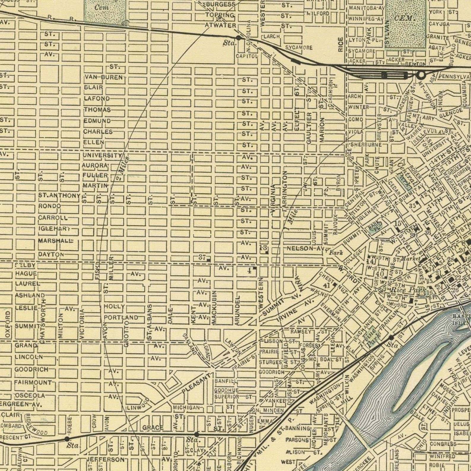 Old Map of Saint Paul Minnesota 1891 Antique Map City | Etsy