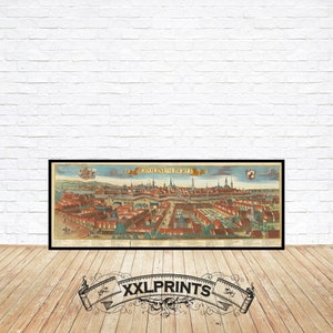 Antique perspective view of Berlin, 1760, very rare, fine reproduction, large map, fine art print, antique decor, oversize map print