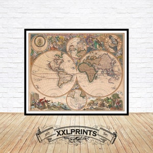 1770 World Map Print: Rare Fine Art Reproduction