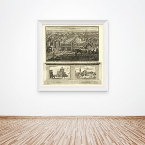 Grabado del Foro Romano: Vista en perspectiva de la antigua Roma, 1704