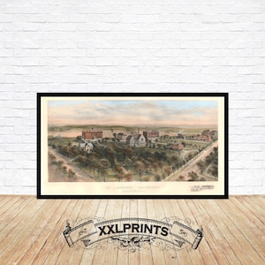 Alte Vogelperspektive der St.Lawrence Universität in Canton, New York, 1909, feine Reproduktion, große Karte, Fine Art Druck, Überformat-Kartendruck