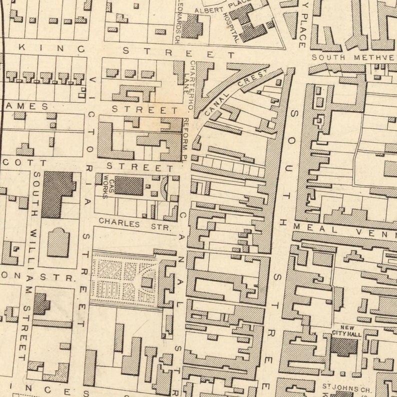 Old Map of Perth 1851 City Plan Antique Map Fine Etsy