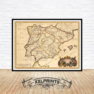 1640 Old Map of Spain: Fine Art Giclée Print