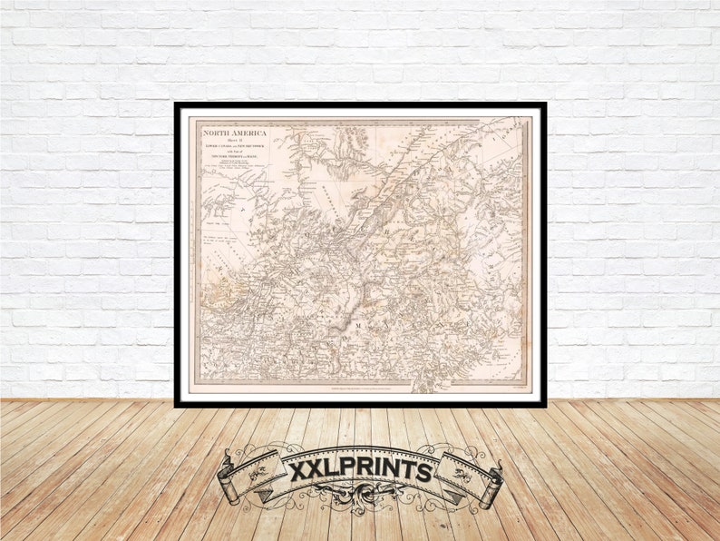 Old map of Lower Canada and New Brunswick large map fine art print antique map oversize map print 1832 fine reproduction