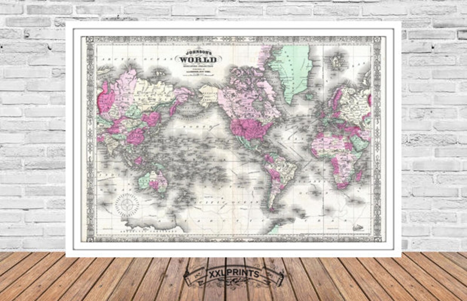 Antique Map of the World 1865 Old Map Fine Reproduction | Etsy