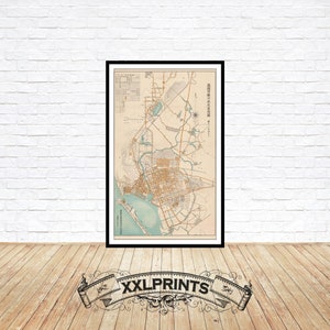 Kaohsiung City Taiwan Map Print: 1961 Vintage City Plan