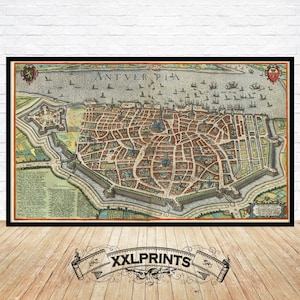 Antike Panorama-Ansicht von Schlesien, 1596, sehr seltene, feine Reproduktion, große Landkarte, Fine Art Druck, Übergröße Landkarte