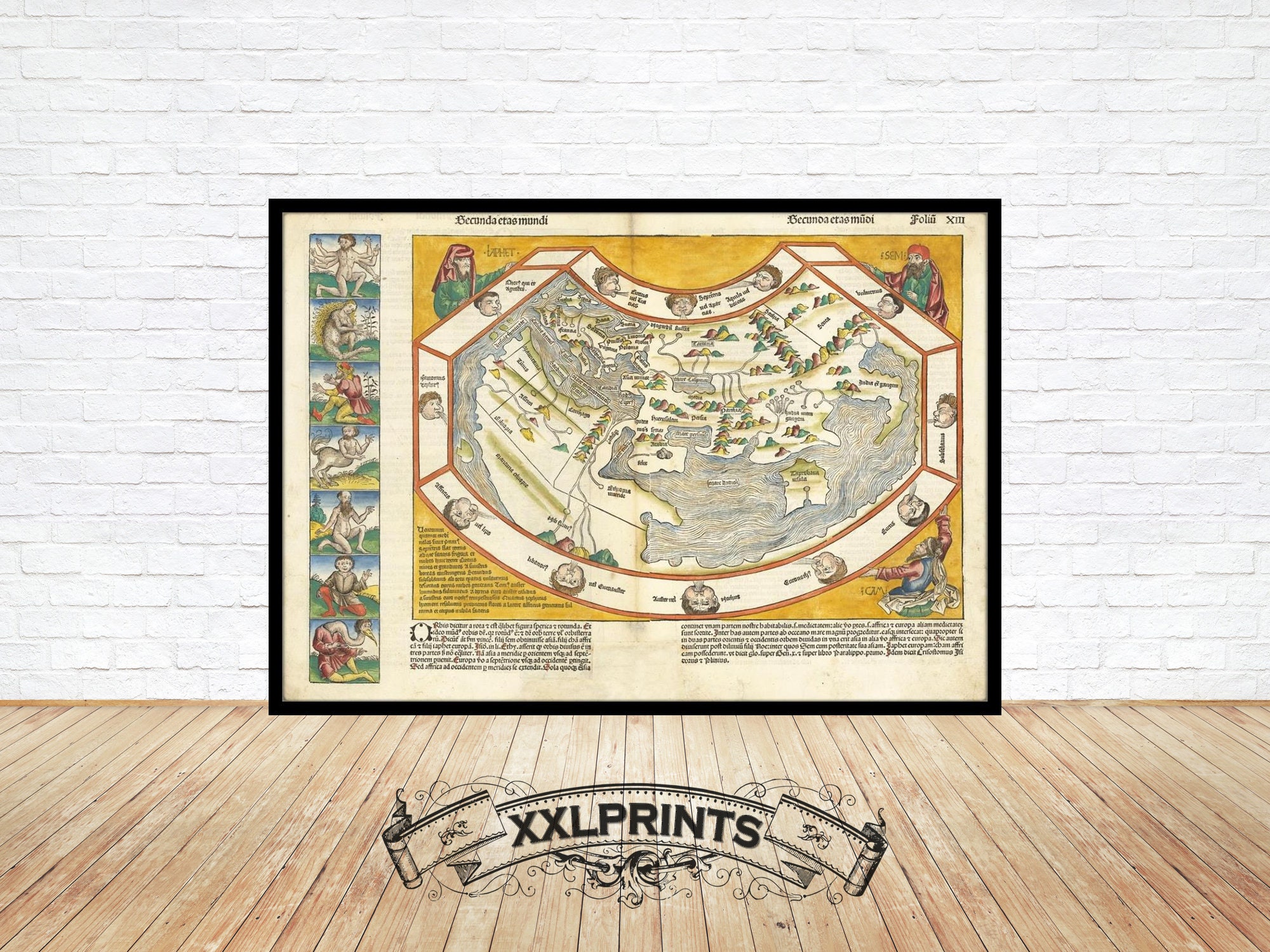 1493 World Map Print: Rare Fine Art Reproduction